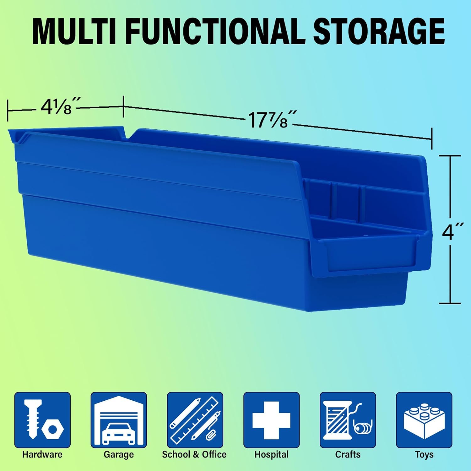 Akro-Mils 30128 Heavy Duty Plastic Shelf Bins - 12-Pack Yellow Storage Bins (18