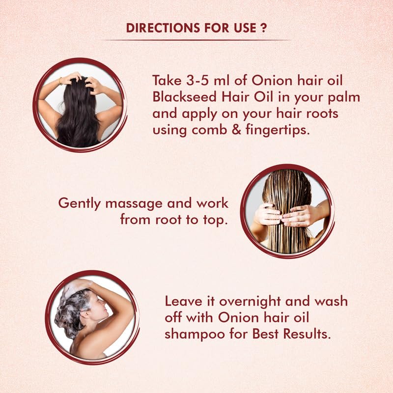 Sabates Onion Hair Oil with Comb Applicator - Promotes Strong, Smooth & Silky Hair Growth | Anti-Dandruff Treatment for Thicker, Healthier Hair | Perfect for Daily Hair Care & Scalp Massage at Home