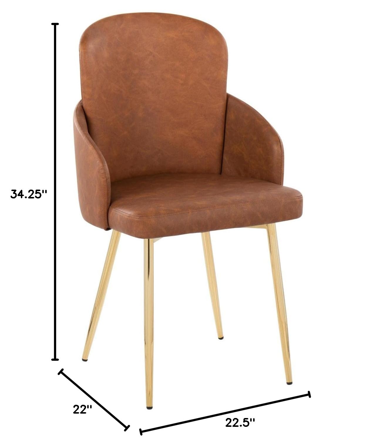 LumiSource Dahlia Upholstered Dining Chairs Set of 2 - Modern Kitchen Chairs for Dining Table - Perfect for Small Spaces, Breakfast Nooks & Contemporary Dining Rooms