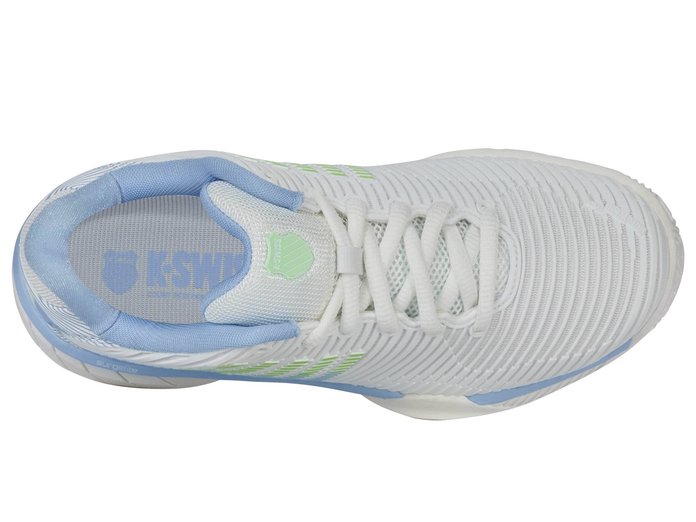 Hypercourt Express 2 Clay Tennis Shoes for Men - 96614 126 M | Lucent White/Dutch Canal/Paradise Green | Perfect for Clay Courts & Casual Wear