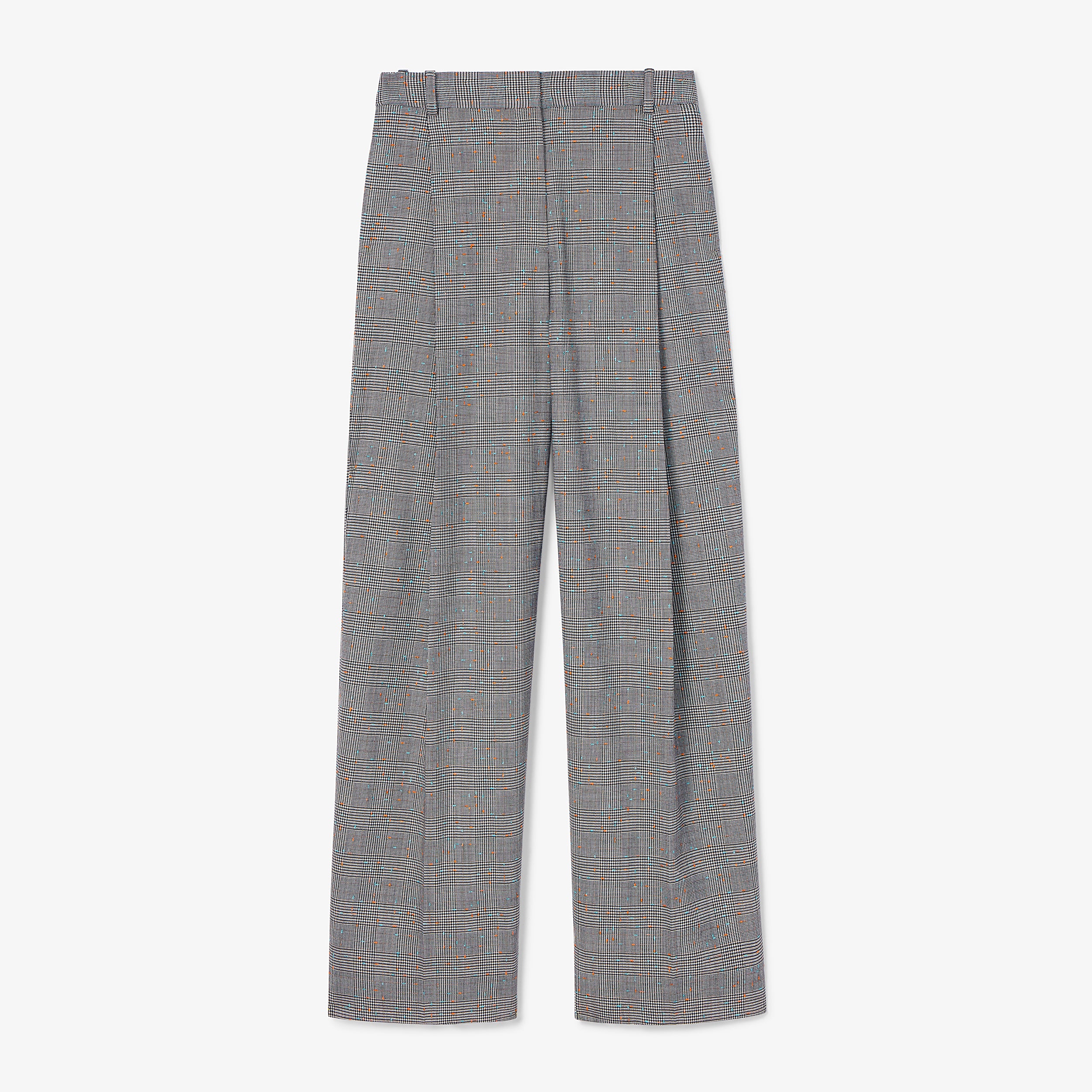 Rina Sculptural Pants - Sharkskin Mixed Check High Waist Trousers for Women | Perfect for Office, Casual Wear & Night Out