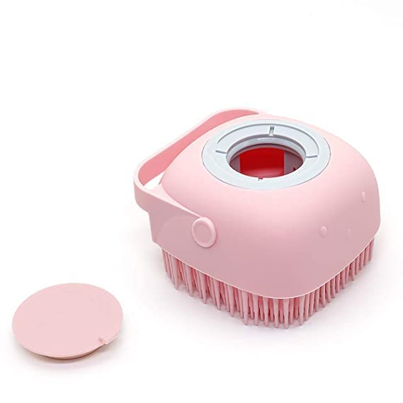 A K TRADERS Silicone Body Wash Brush with Shampoo Dispenser - Exfoliating Shower Scrubber for Smooth Skin & Deep Cleansing - Perfect for Bath, Spa & Relaxation at Home