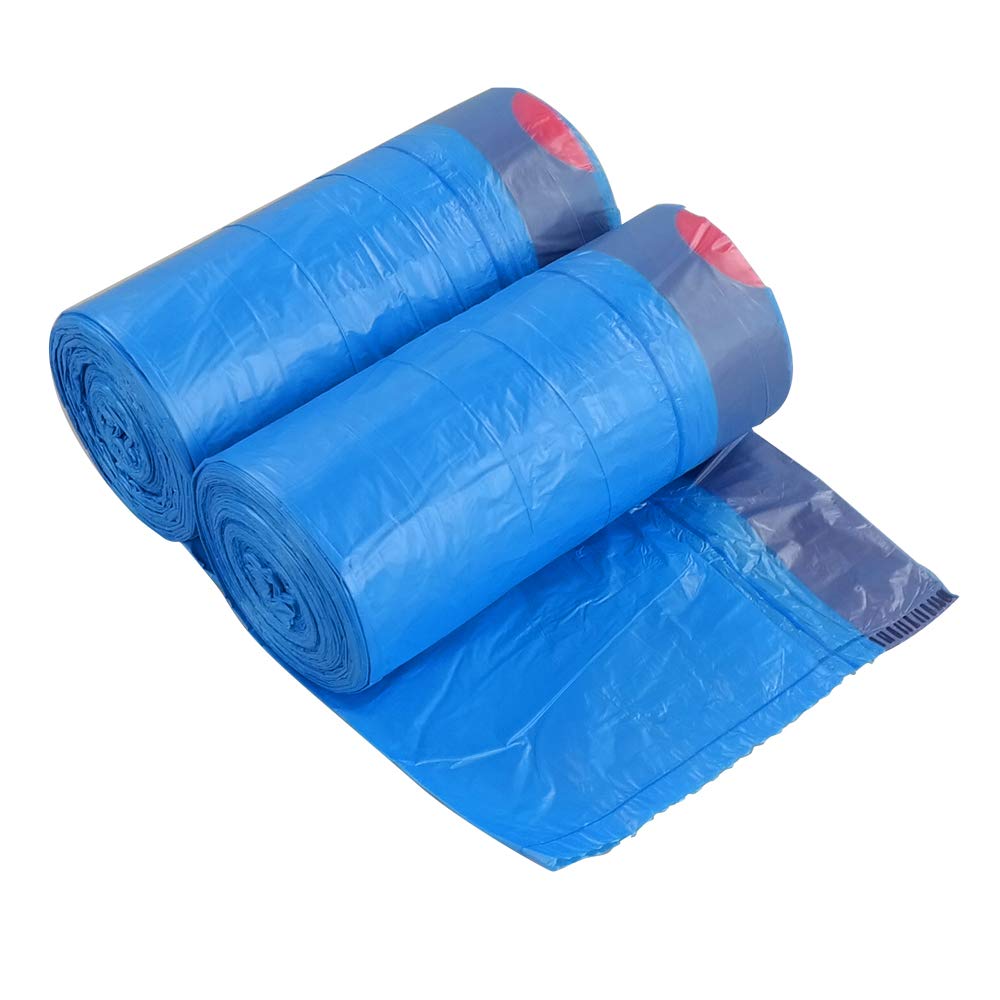 10 Gallon Kitchen Trash Bags with Drawstring - Blue Heavy Duty Garbage Bags (2 Rolls/110 Count) for Home, Office & Outdoor Waste Disposal