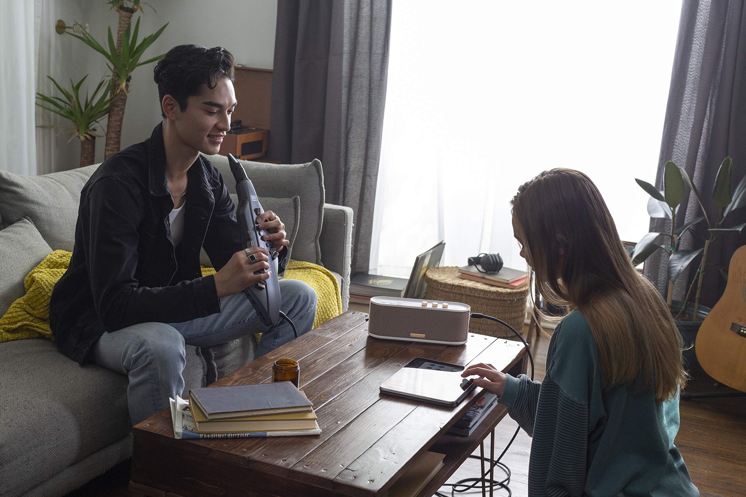 Roland BTM-1 Portable Bluetooth Speaker with Guitar Input - Perfect for Musicians, Outdoor Performances & Home Practice
