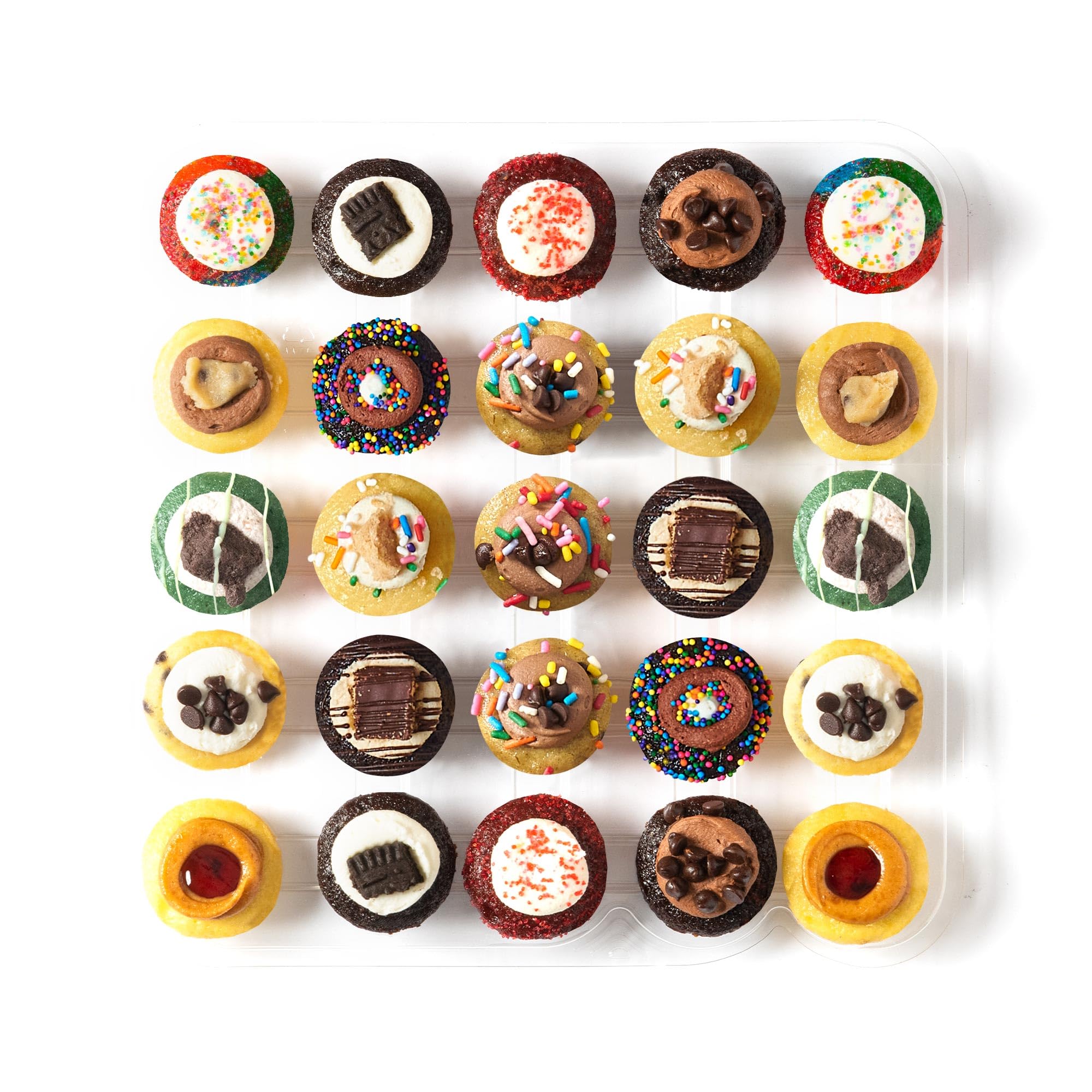 Baked by Melissa Assorted Mini Cupcakes - 12 Delicious Flavors Including Red Velvet, Triple Chocolate & Cookie Dough (25 Count) - Perfect for Birthday Parties, Office Treats & Gift Boxes