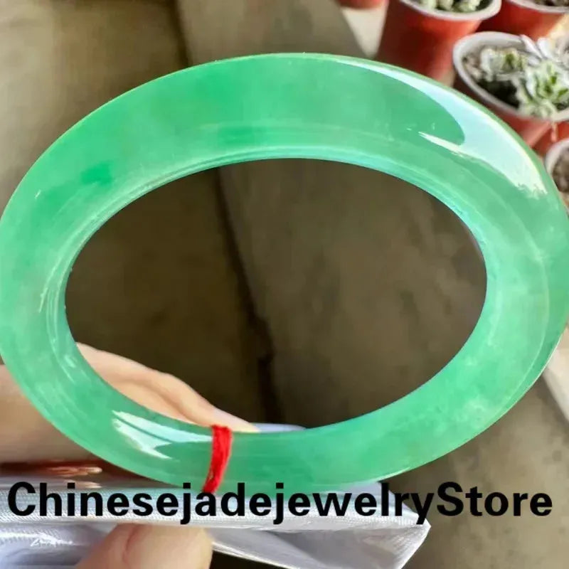 Natural Emerald Green Jade Bracelet - Handcarved Jadeite Bangle for Women - Rare Boutique Fine Jewelry - Perfect for Gifts, Weddings & Special Occasions