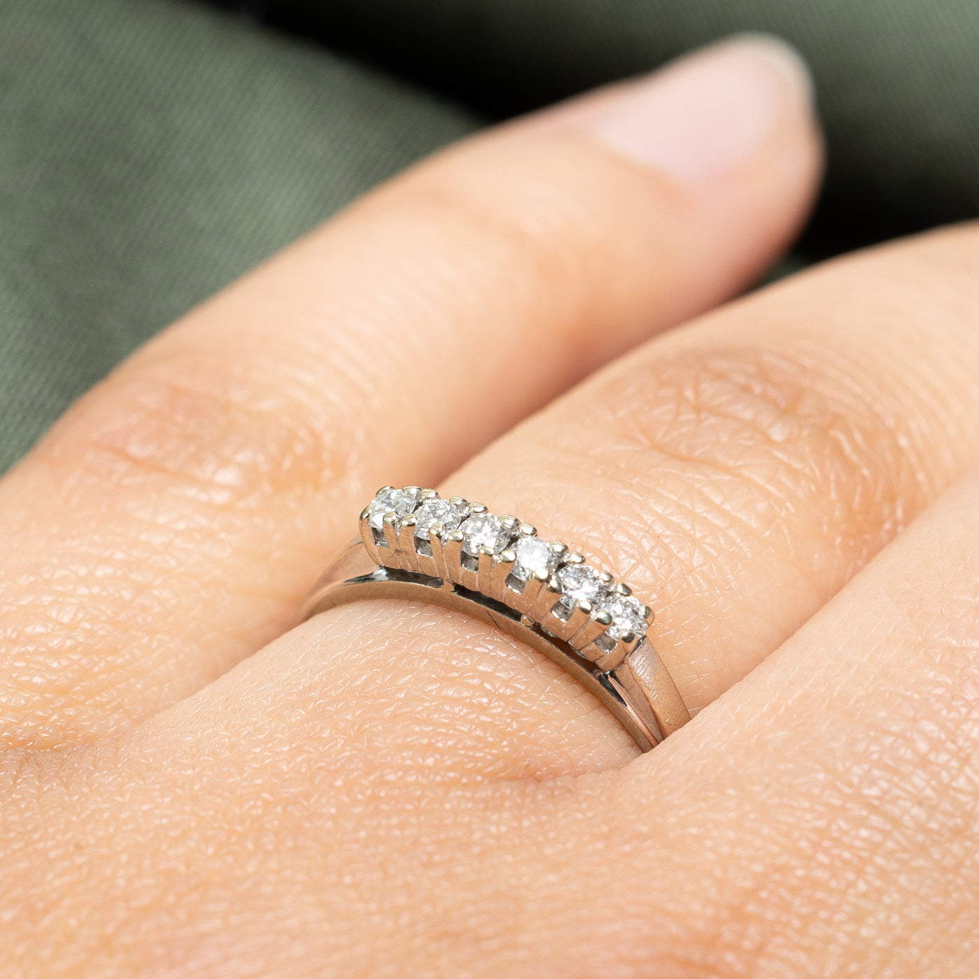 0.24ctw Semi Eternity Wedding Ring - Size 6.5 | Elegant Diamond Band for Bridal, Anniversary & Special Occasions