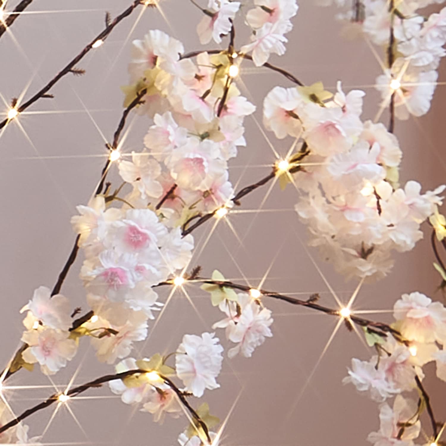 BAOLITVINE 4FT Lighted Faux Weeping Cherry Tree with 180 Warm White Fairy Lights - Artificial Flower Tree for Wedding, Birthday Party, Home, Garden, Indoor & Outdoor Decor - Perfect for Romantic Nights, Holiday Displays and Special Occasions