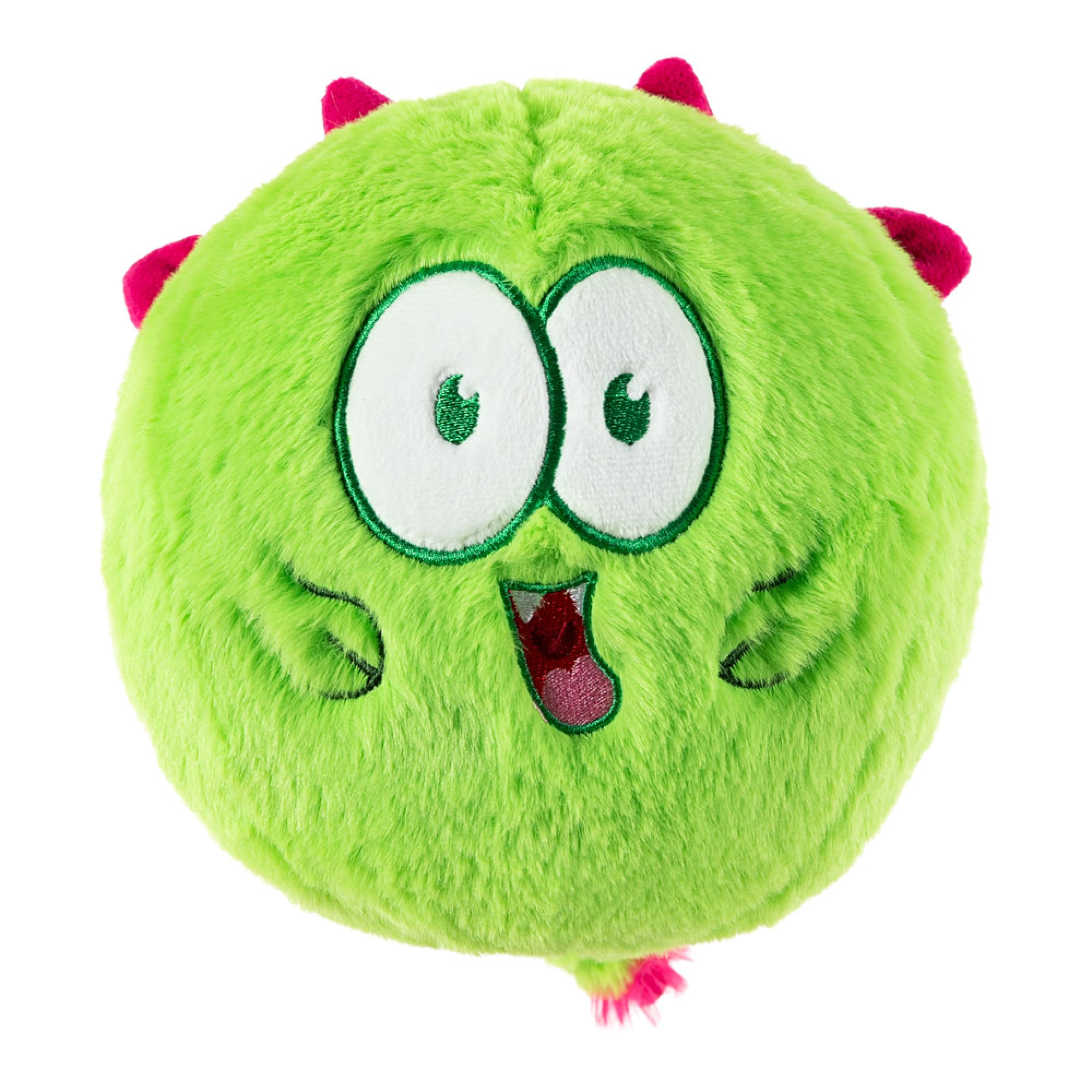 Hero Chuckles Ball Plush Dog Toy - Durable Squeaky Ball with 3-in-1 Squeaker for Small & Large Dogs - Fun Interactive Playtime & Fetch Toy (Monster Green) - Perfect for Indoor & Outdoor Dog Activities