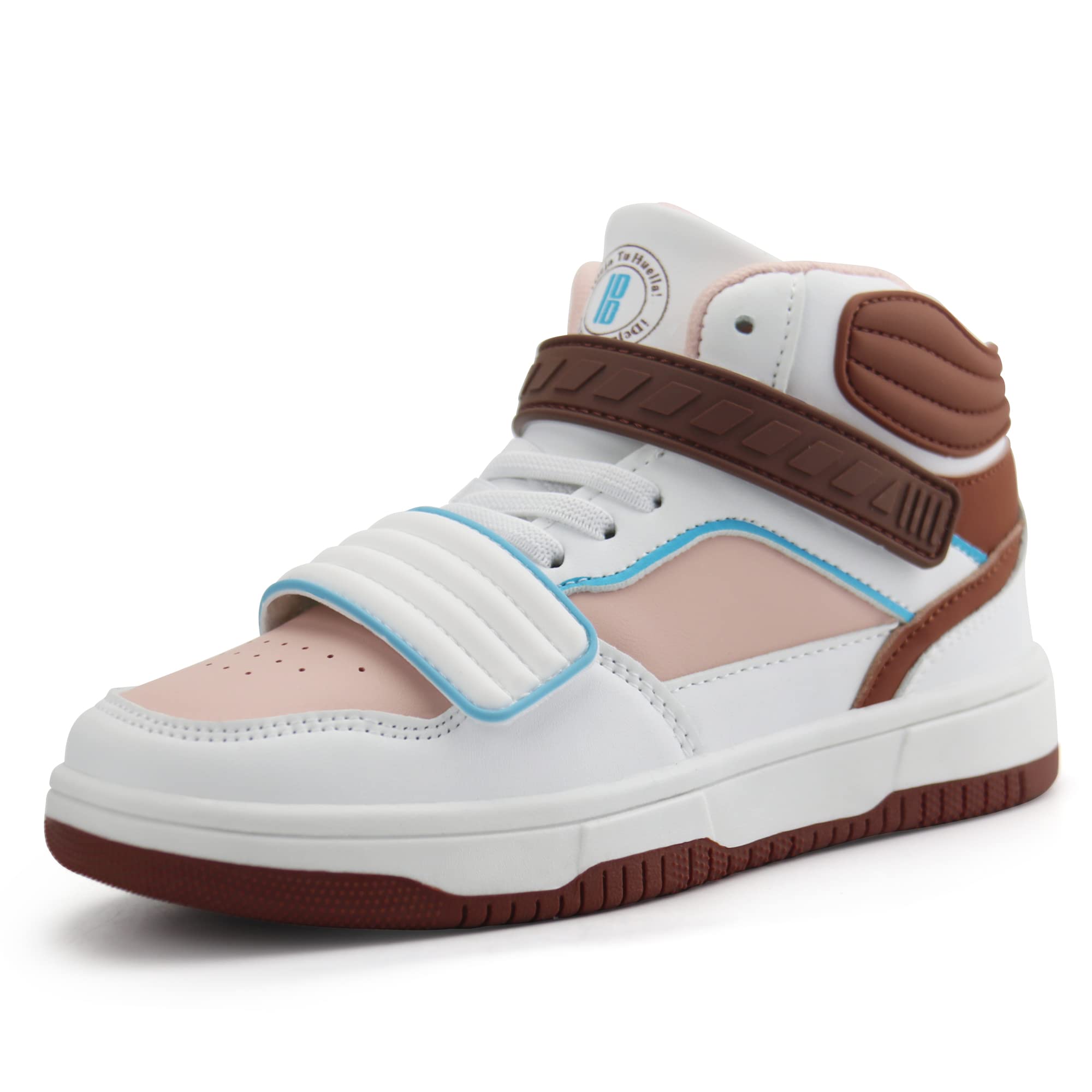 Brooman Kids Basketball Shoes - High Top Sneakers for Girls & Boys - Non-Slip School Sports Shoes for Basketball, Running & Playground Activities