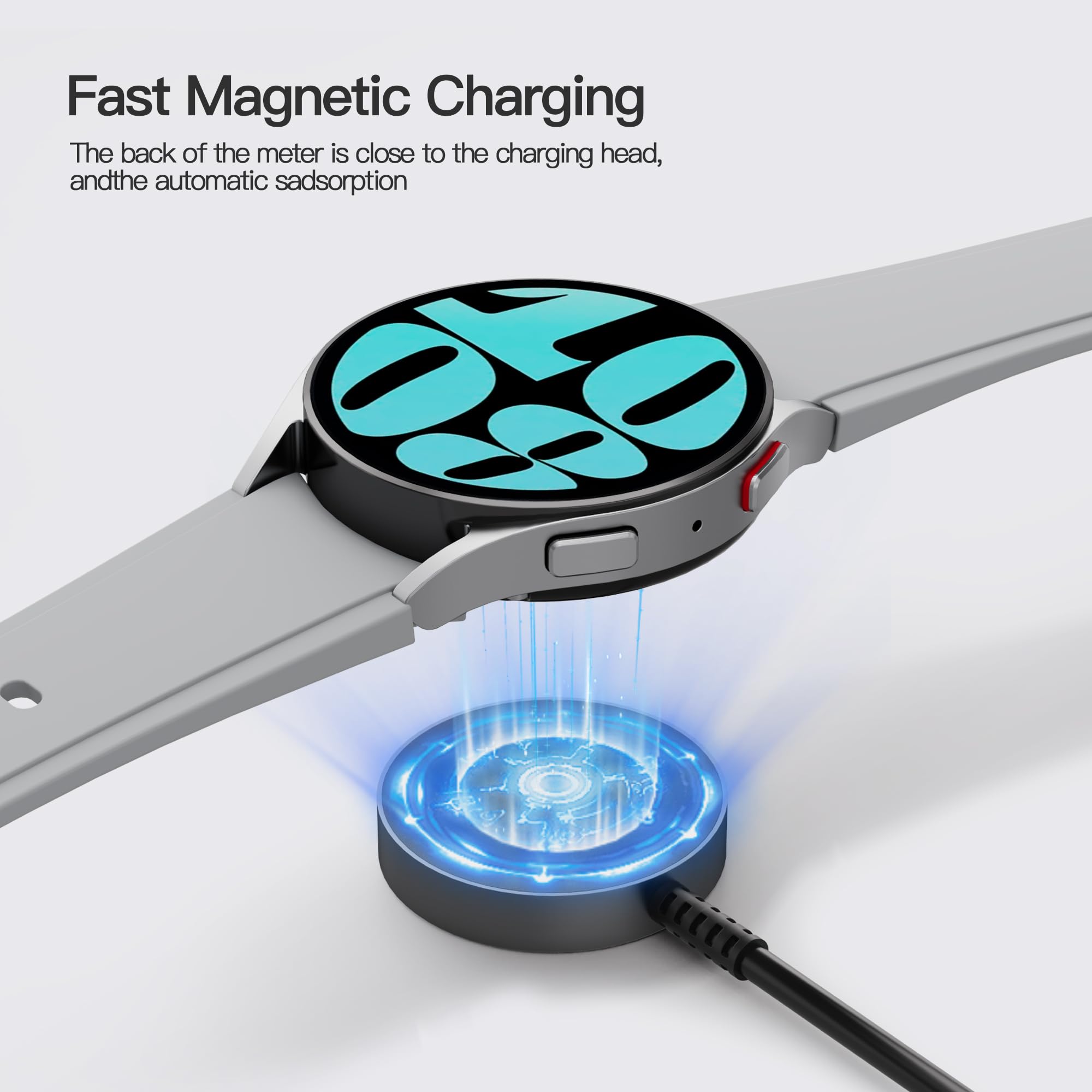 Samsung Galaxy Watch Charger - USB C Wireless Charging Dock (1-Pack) | Fast Charging Cable Compatible with Galaxy Watch 4/5/6, Active 2, Gear S3 | Perfect for Travel, Office & Nightstand Charging