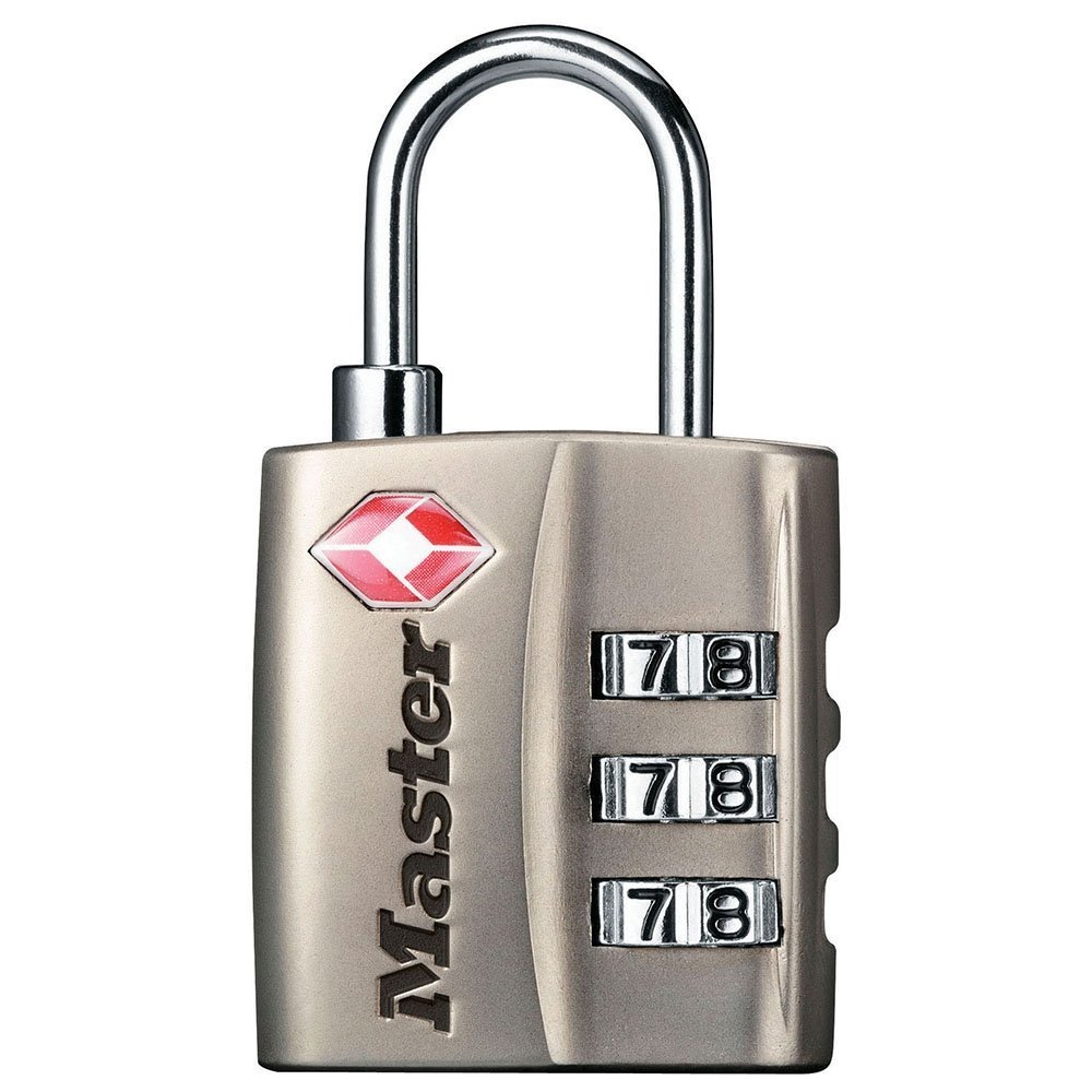 Master Lock 4680DNKL TSA Approved Luggage Padlocks with Nickel Finish - Secure Travel Locks for Suitcases, Backpacks & Bags - Ideal for Airports, Hotels & Storage Use
