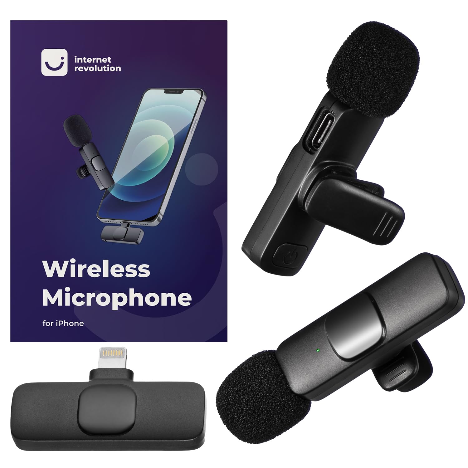 **2 Pack Wireless Lavalier Microphone for iPhone - Studio Quality Bluetooth Mic for Vlogging, Podcasting, YouTube, Live Streaming & Interviews | Perfect for Content Creators & Professionals**