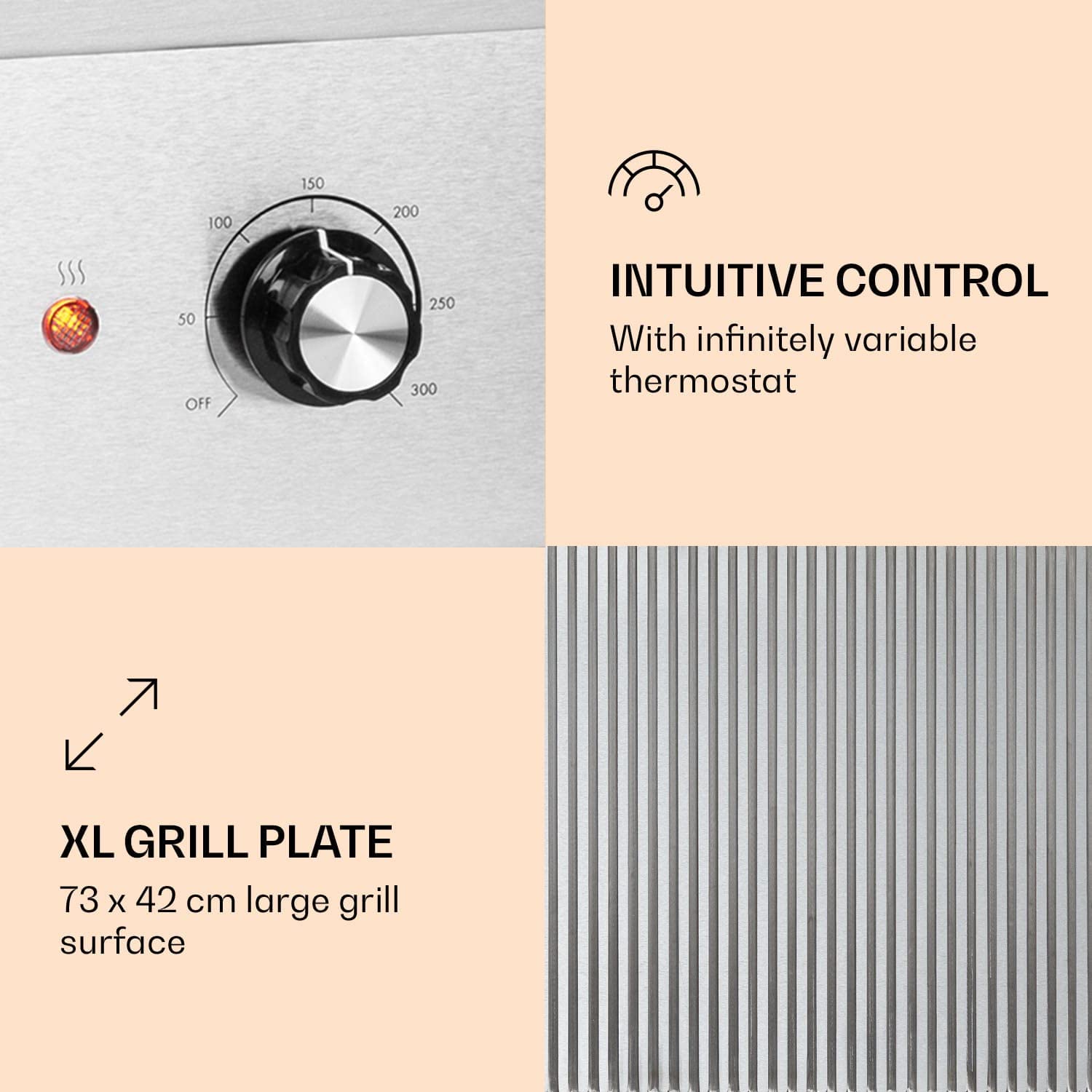 KLARSTEIN 200W Electric BBQ Grill - Smokeless Indoor & Outdoor Grill with LED Display, 2 Spatulas & Stainless Steel Pan - Perfect for Camping, Restaurant, Patio & Home Kitchen Use