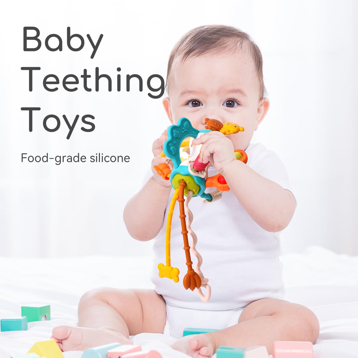 **Montessori Airplane Travel Toys for Toddlers 1-3 Years - Sensory Pull String Baby Toys for Boys & Girls 6-12 Months - Silicone Car Seat & Stroller Essentials - Perfect for Long Flights & Road Trips**