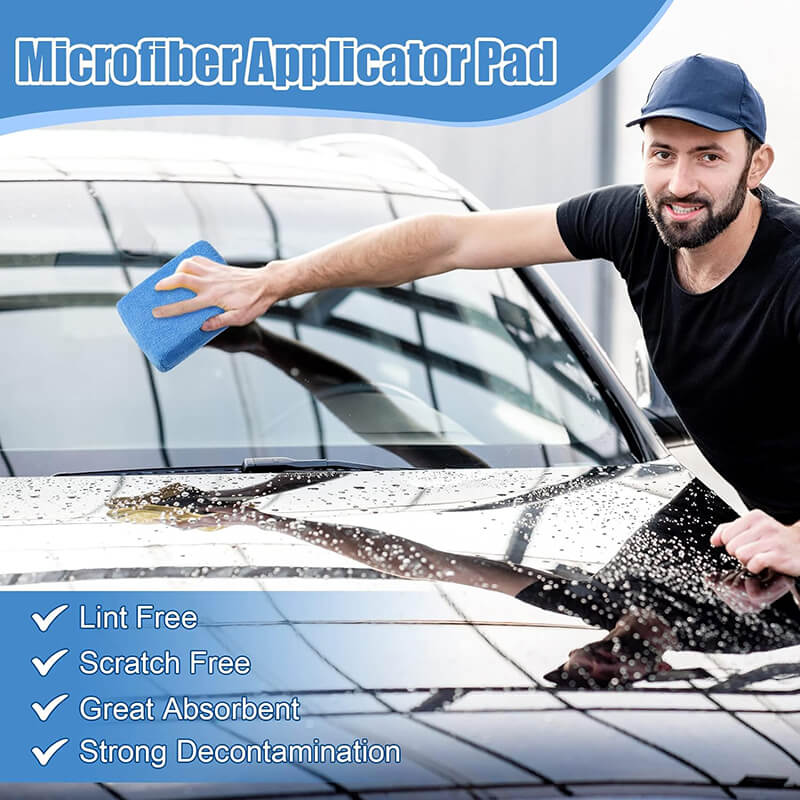 Premium Microfiber Applicator Pads - 10 Pack for Car Detailing, Waxing & Polishing - Ultra Soft Buffing Pads for Auto, Furniture & Surface Care