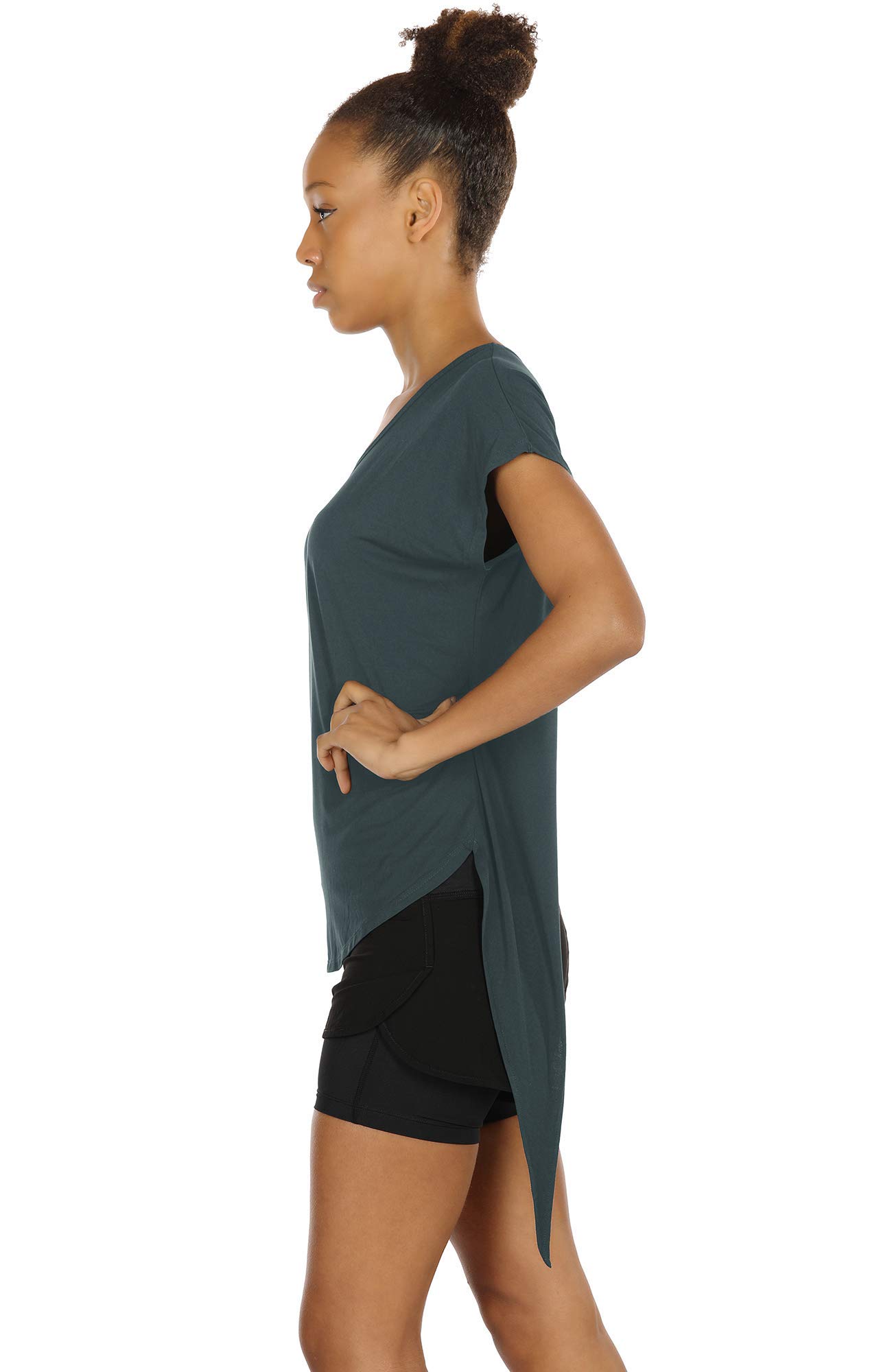 Icyzone Women's Open Back Workout Tops - Breathable Athletic Activewear T-Shirts for Yoga, Gym & Running | Perfect for Fitness, Training & Summer Sports