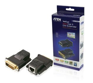 Aten VE066 Mini Cat 5 DVI Extender - 1080p HD Video Over 20m - Unpowered DVI to Ethernet Adapter for Home Theater & Office Setup