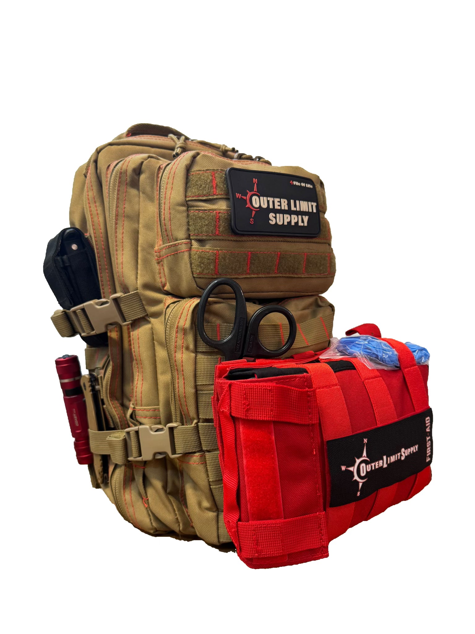 Tactical Backpack with IFAK Solo Combo - Durable Military Rucksack for Emergency First Aid & Outdoor Survival - Perfect for Hiking, Camping, and Adventure Travel