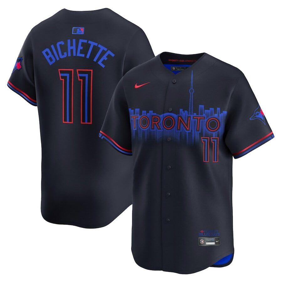 2024 Toronto Blue Jays City Connect Limited Edition Jersey - Men's Navy Baseball Jersey with Bo Bichette Player Name & Number | Perfect for Game Day, Fan Events & Collectors
