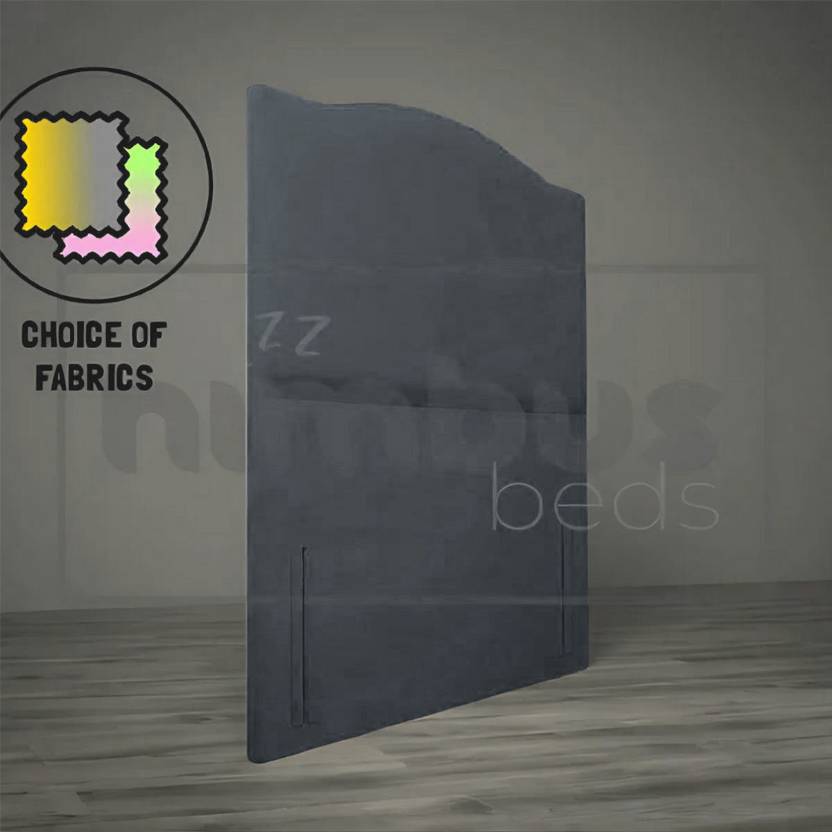 Modern Floor Standing Curve Studded Headboard - Queen Size Upholstered Bed Frame Headboard for Bedroom Decor - Perfect for Master Bedroom, Guest Room, and Apartment