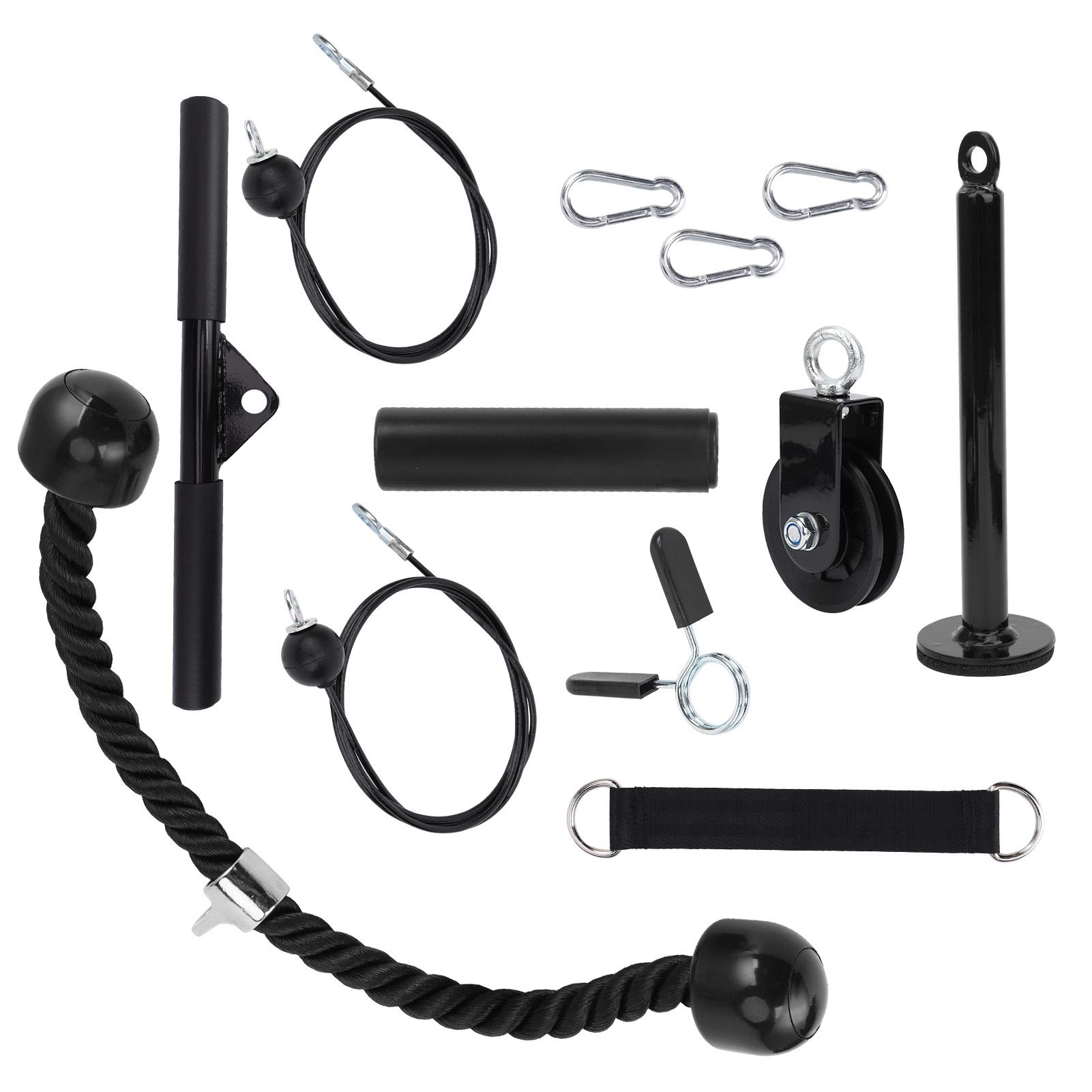ENZZ Adjustable Pulley System for Strength Training - Home Gym Equipment for Arms, Shoulders & Triceps Workout - Perfect for Home Fitness, CrossFit & Functional Training