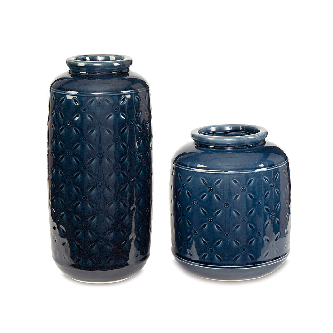 Marenda Glass Vases Set of 2 - Modern Decorative Flower Vases for Home Decor, Wedding Centerpieces & Tabletop Display
