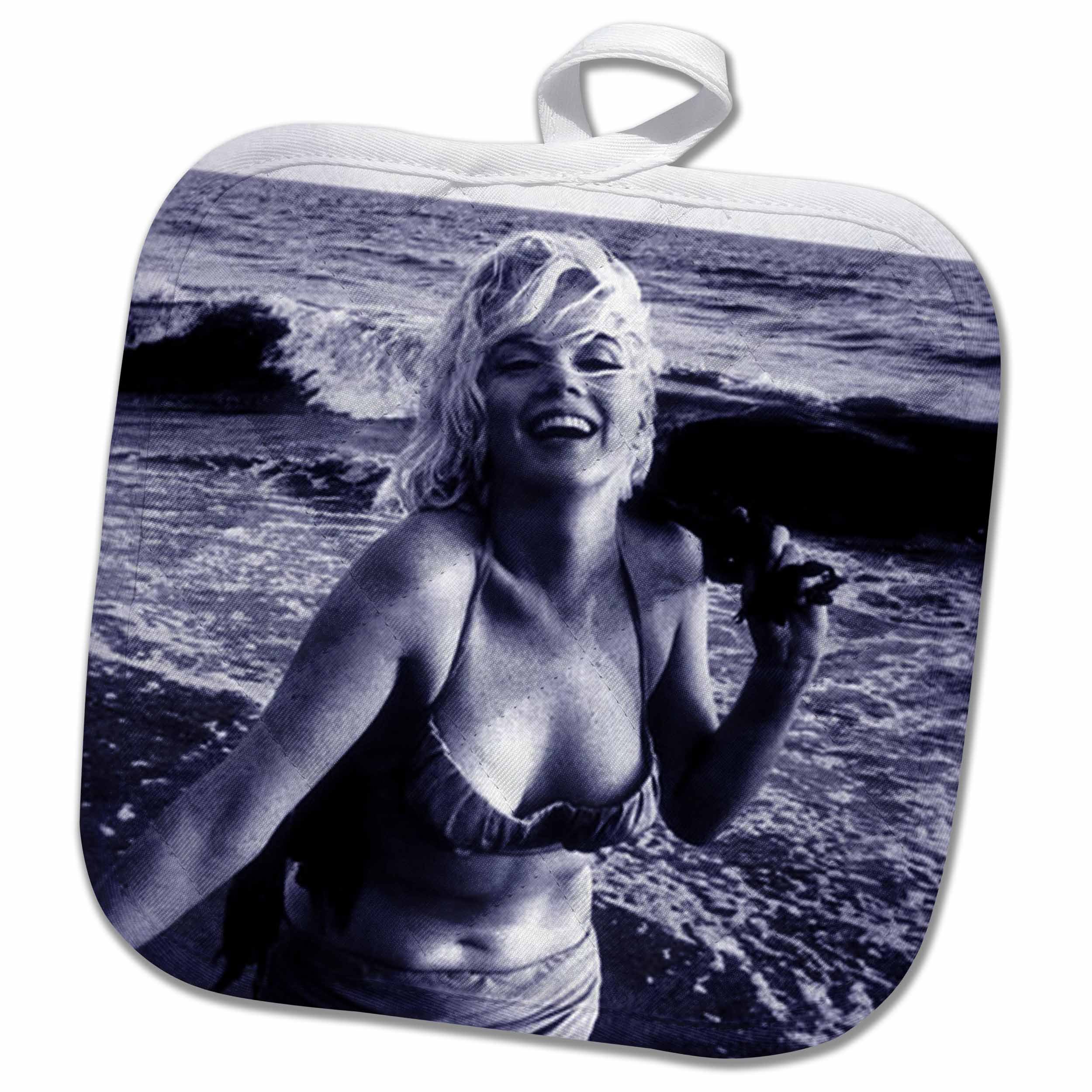 3D Rose Marilyn Monroe at The Beach Pot Holder - 8