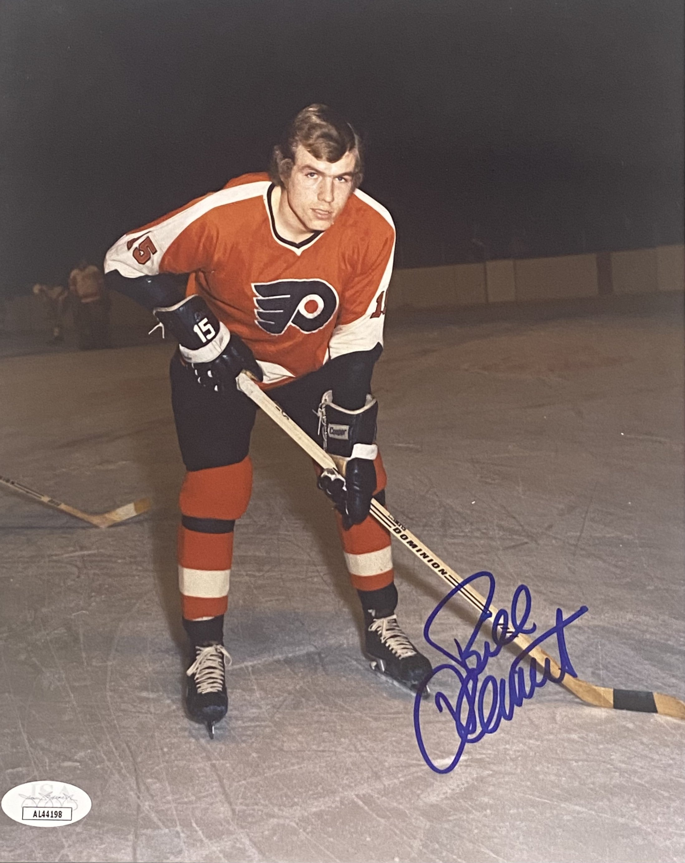Bill Clement Autographed 8x10 Philadelphia Flyers Photo with JSA COA AL44198 - Perfect for Sports Memorabilia Collectors and Flyers Fans Display
