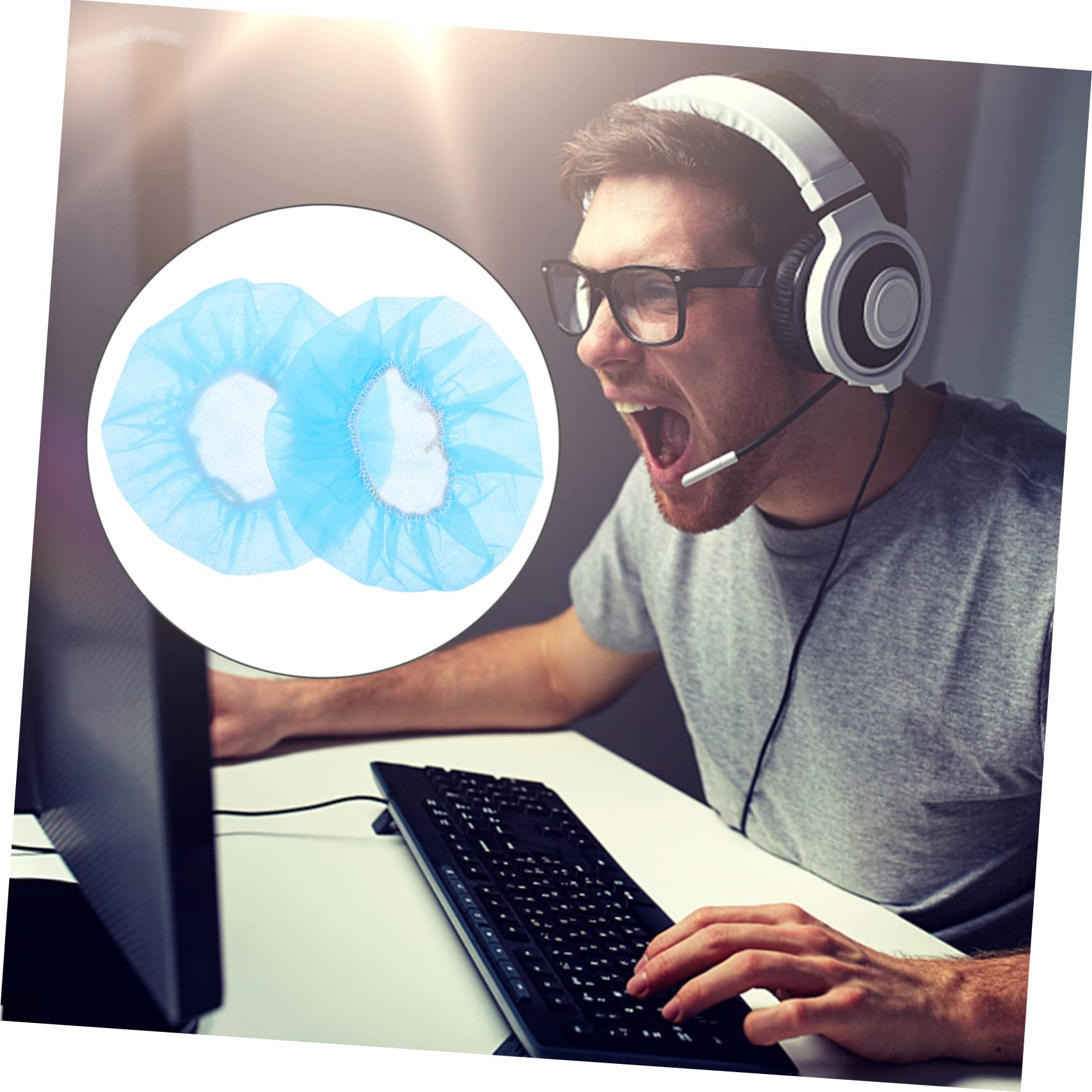 Gadpiparty Disposable Headset Covers 100 Pack - Breathable Ear Cushion Covers for Gaming Headphones, Anti-Sweat & Hygienic Protection - Perfect for Gamers, Gym, Office & Travel Use