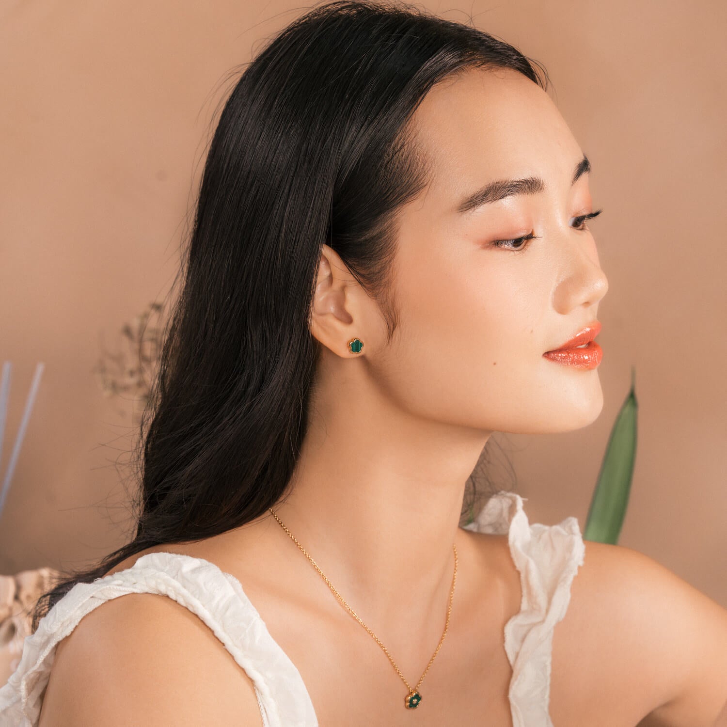 14K Gold Cherry Blossom Stud Earrings for Women - Elegant Floral Jewelry Gift for Everyday Wear & Special Occasions