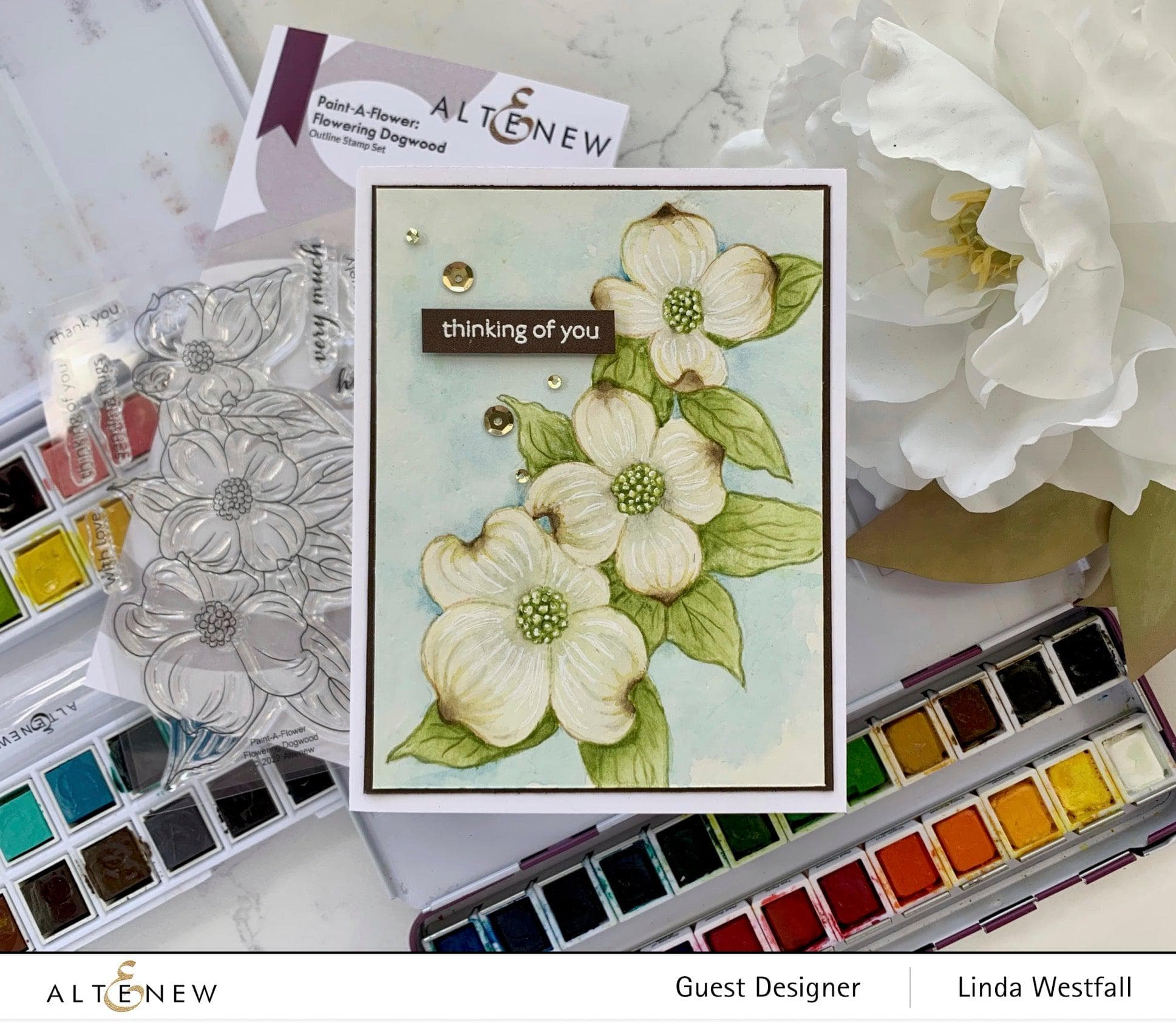 Flowering Dogwood Outline Stamp Set for DIY Scrapbooking, Card Making & Handmade Crafts - Floral Rubber Stamps for Artists & Crafters