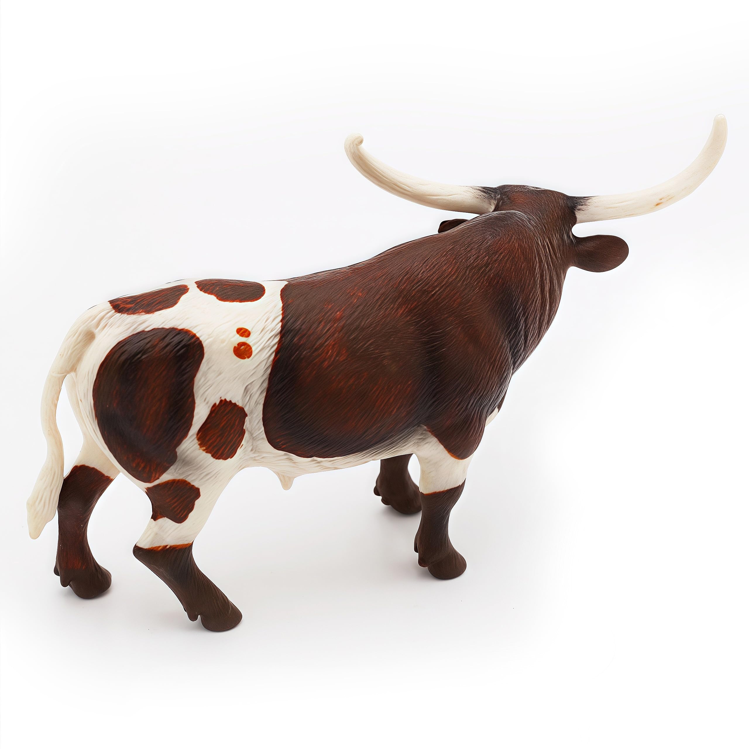 Gemini & Genius Realistic Hand-Painted Longhorn Cow Action Figure - 6 Inch Durable Farm Animal Toy for Kids, Boys & Girls - Perfect for Farm Playsets, Educational Gifts & Pretend Play Scenes