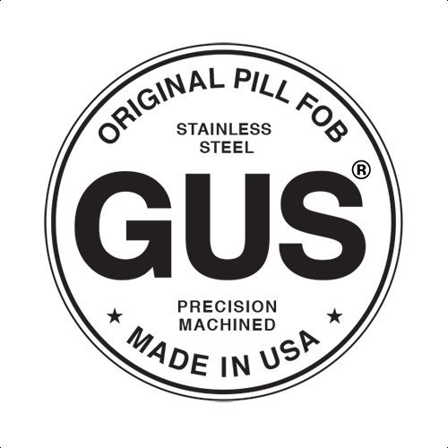 GUS Magnum Pill Fob - Premium Stainless Steel Keychain Pill Holder for Large Pills & Vitamins | Made in USA | Perfect for Travel, Work & Emergency Medication Storage