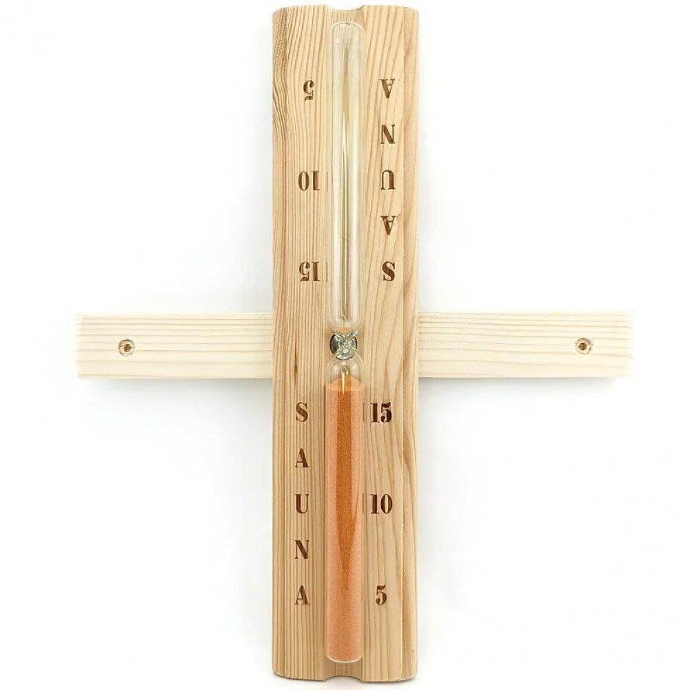 15-Minute Heat-Resistant Sand Timer for Sauna - Rotating Wooden Hourglass with Accurate Time Measurement - Perfect for Sauna, Yoga, Meditation & Relaxation Sessions