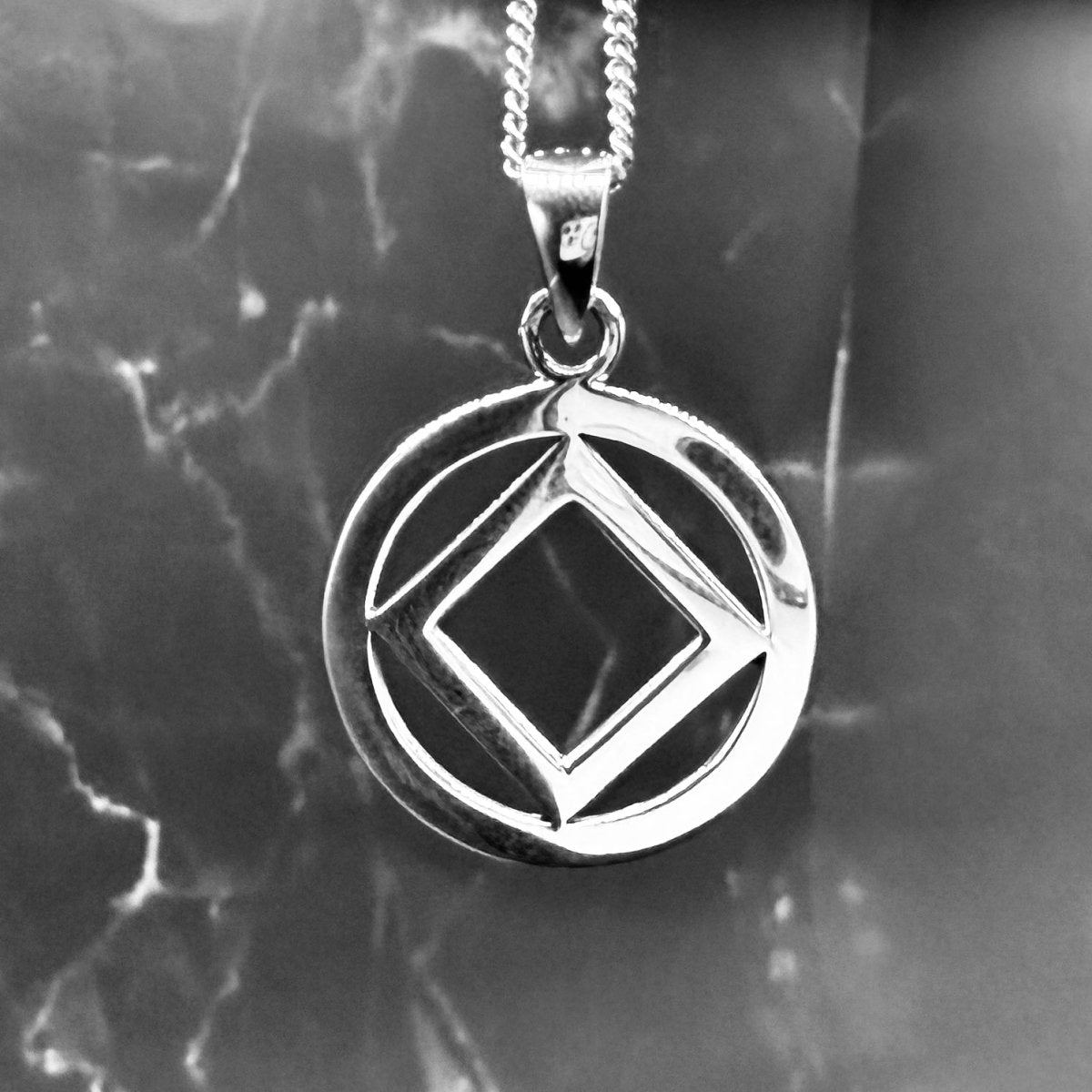 Narcotics Anonymous NA Symbol Silver Pendant - Elegant Recovery Jewelry TPD4704 for Sobriety Gifts & 12-Step Program Support
