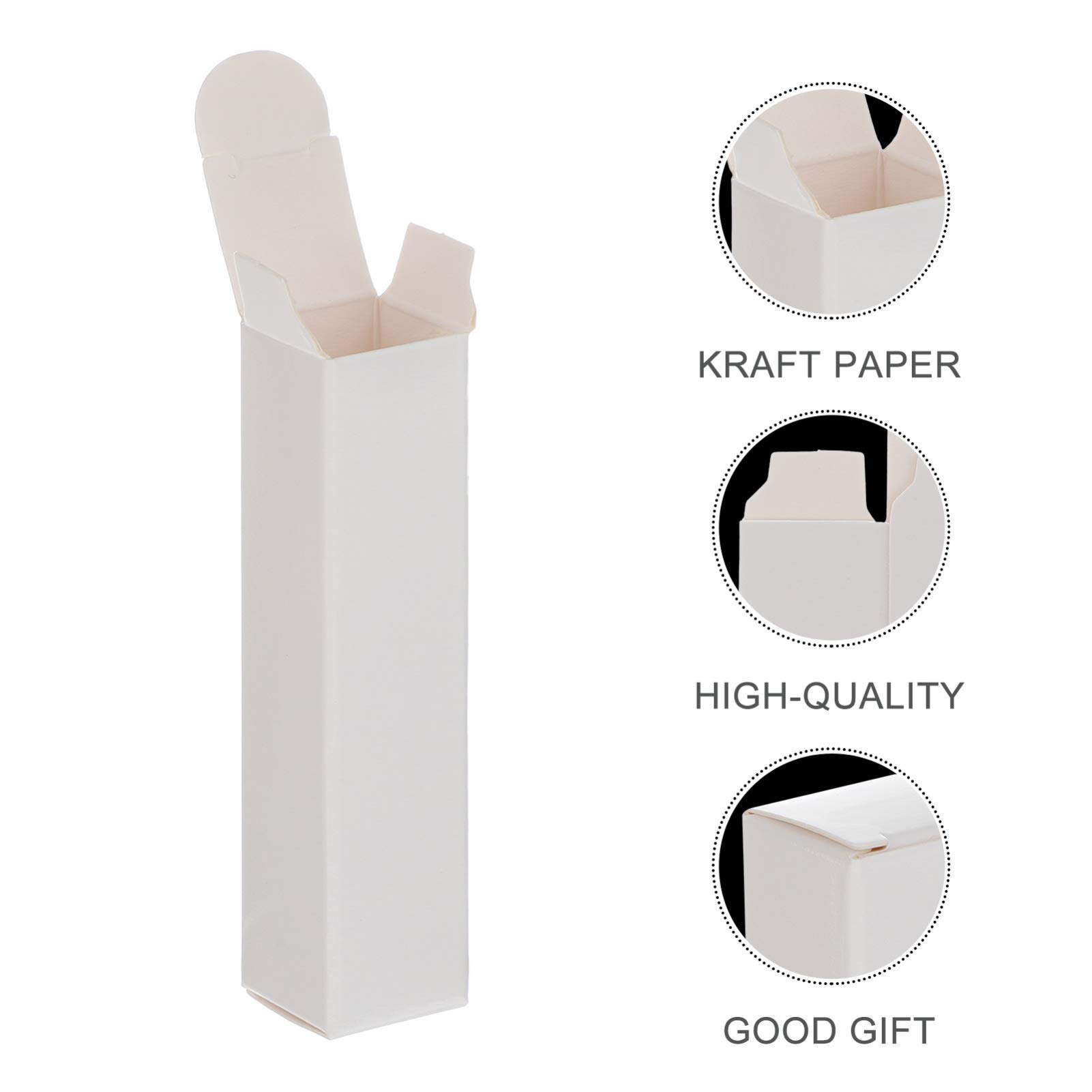ARTIBETTER 50Pcs Empty Lip Gloss Tubes with Paper Boxes - White Cosmetic Packaging for Lipstick, Lip Balm & Perfume Storage | Perfect for DIY Beauty Products, Retail Display & Gift Packaging