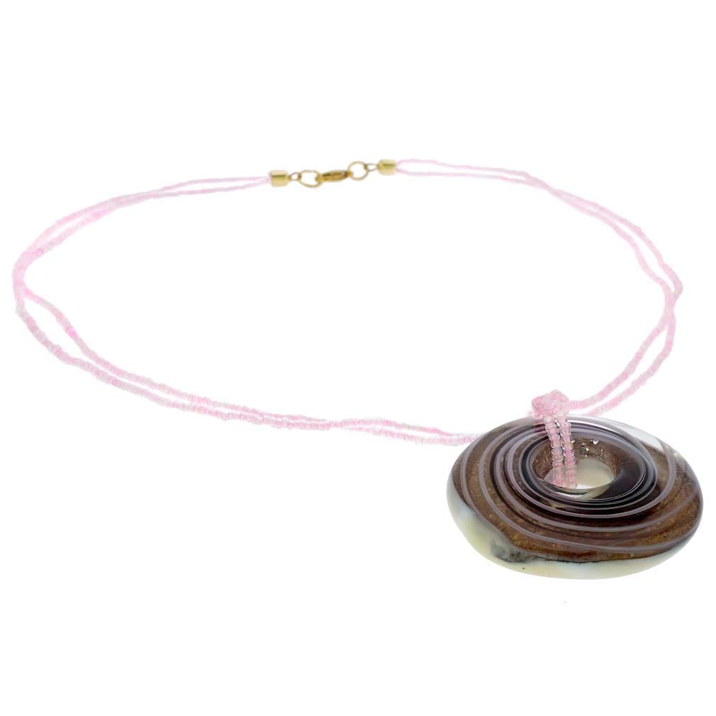 Venetian Murano Glass Bagel Pendant Necklace - Handcrafted Purple Jewelry for Women | Perfect Gift for Birthday, Anniversary & Special Occasions