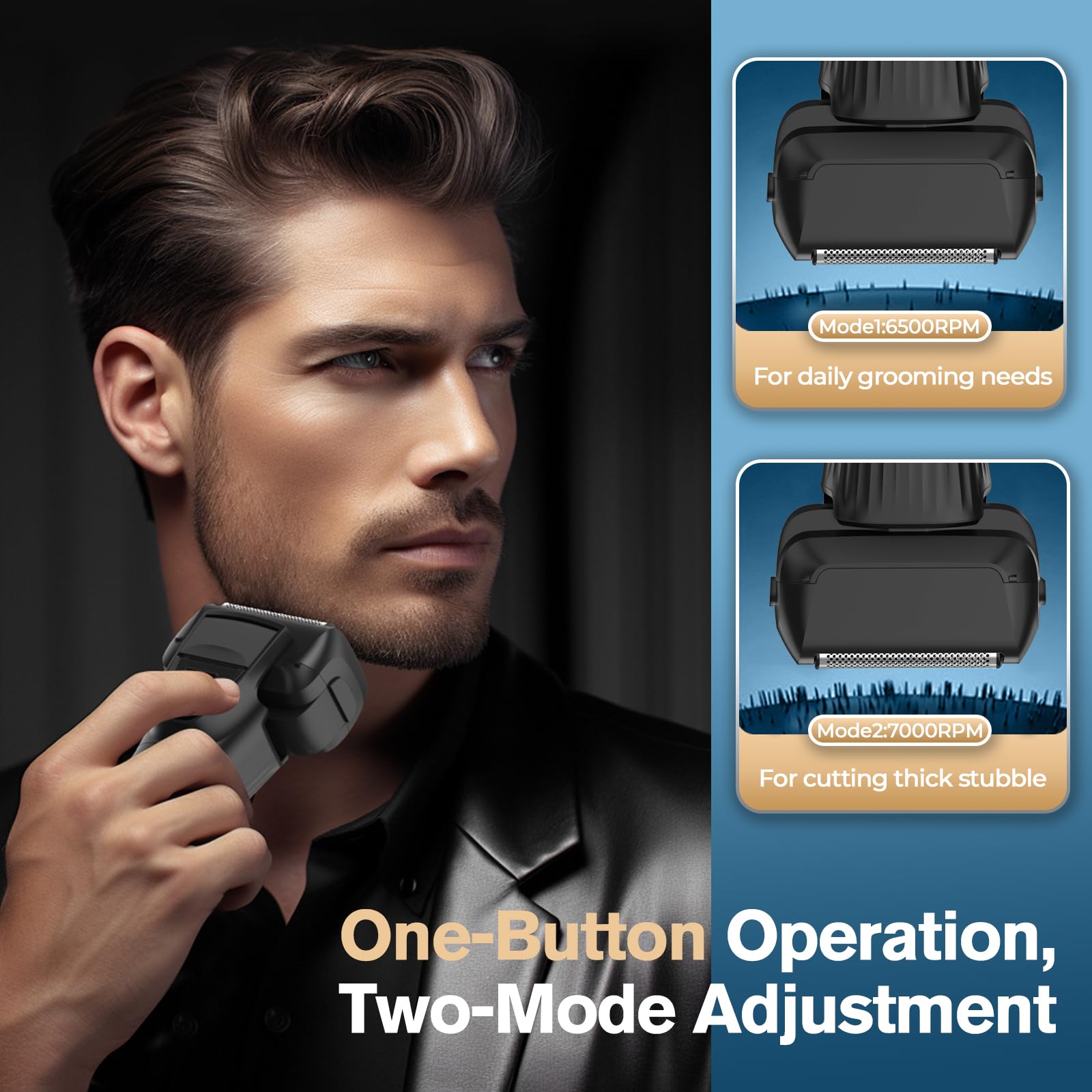 Premium Men's Electric Razor - 5 Blade Foil Shaver for Coarse Hair, Cordless Wet/Dry Rechargeable Shaver with 2 Speeds - Perfect for Travel & Daily Shaving | Ideal for Home, Office & Gym Use