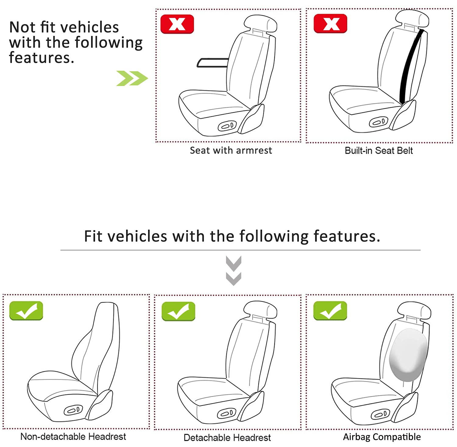 Giant Panda Front Car Seat Covers - Premium Leather High Back Bucket Seat Protectors for Cars, Trucks, SUVs, Jeep, Van & Pickup | Airbag Compatible (Black & Beige) | Perfect for Daily Commute, Road Trips & Off-Road Adventures