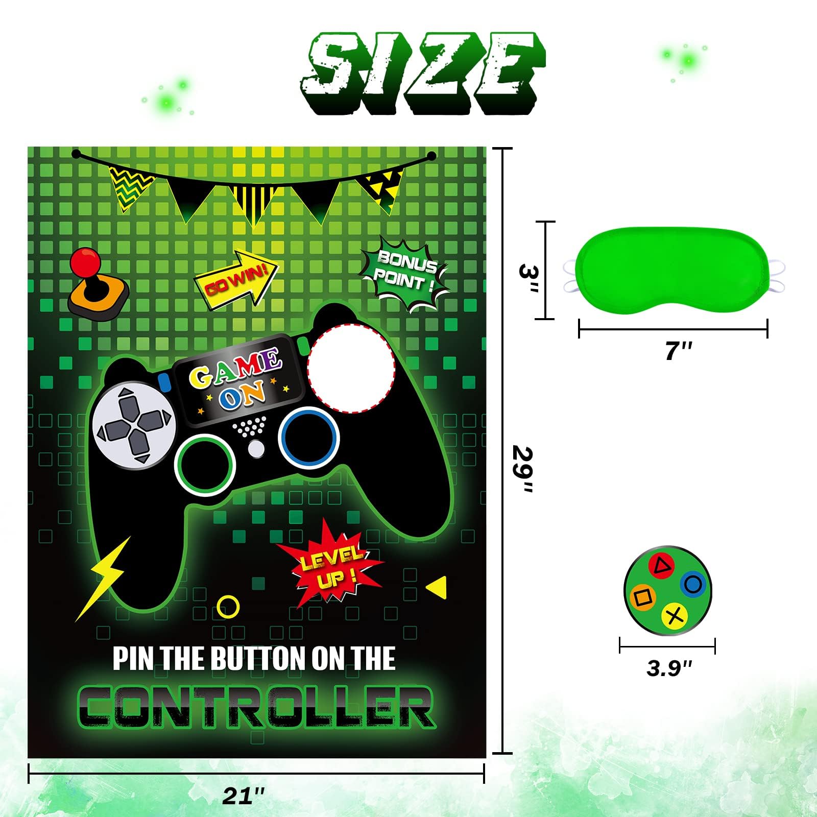 WERNNSAI Pin The Button Video Game Party Game - 21