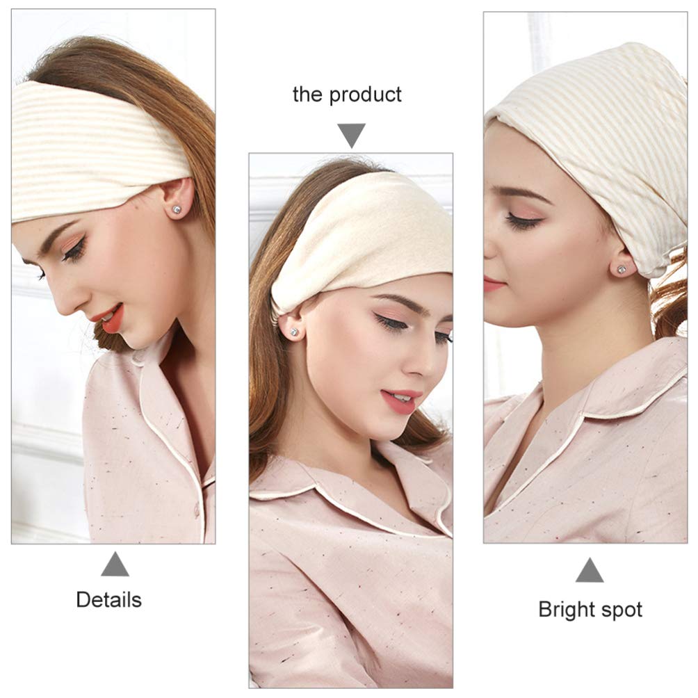 2Pcs Maternity Hat & Chemo Cap - Soft Postpartum Headwear, Cancer Head Cover, Windproof Scarf Turban for Women - Beige (Perfect for Pregnancy, Chemotherapy & Cold Weather Protection)