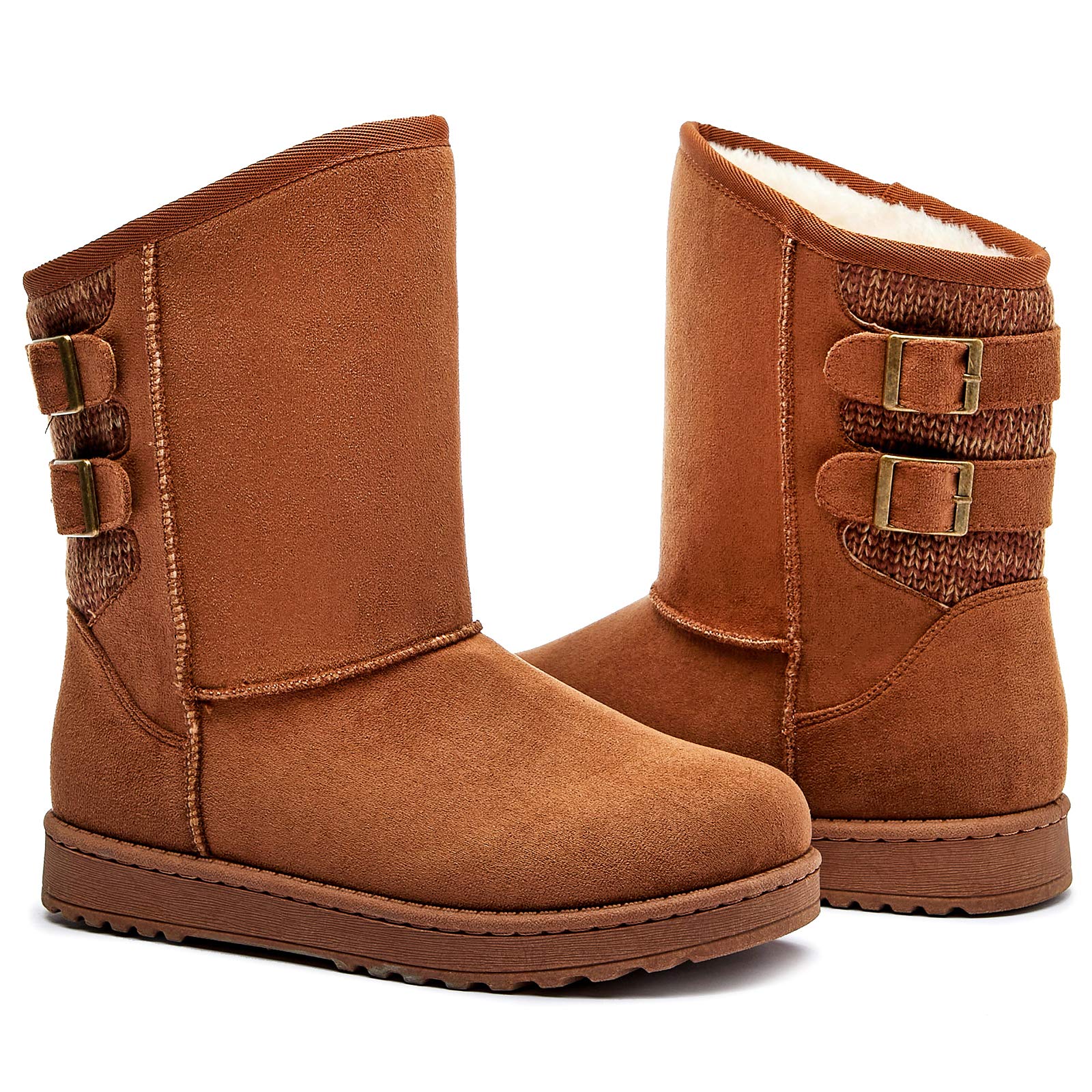 FRACORA Women's Winter Snow Boots - Fur Lined Warm Mid Calf Boots for Women | Waterproof Slip Resistant | Perfect for Snowy Weather, Hiking & Outdoor Activities