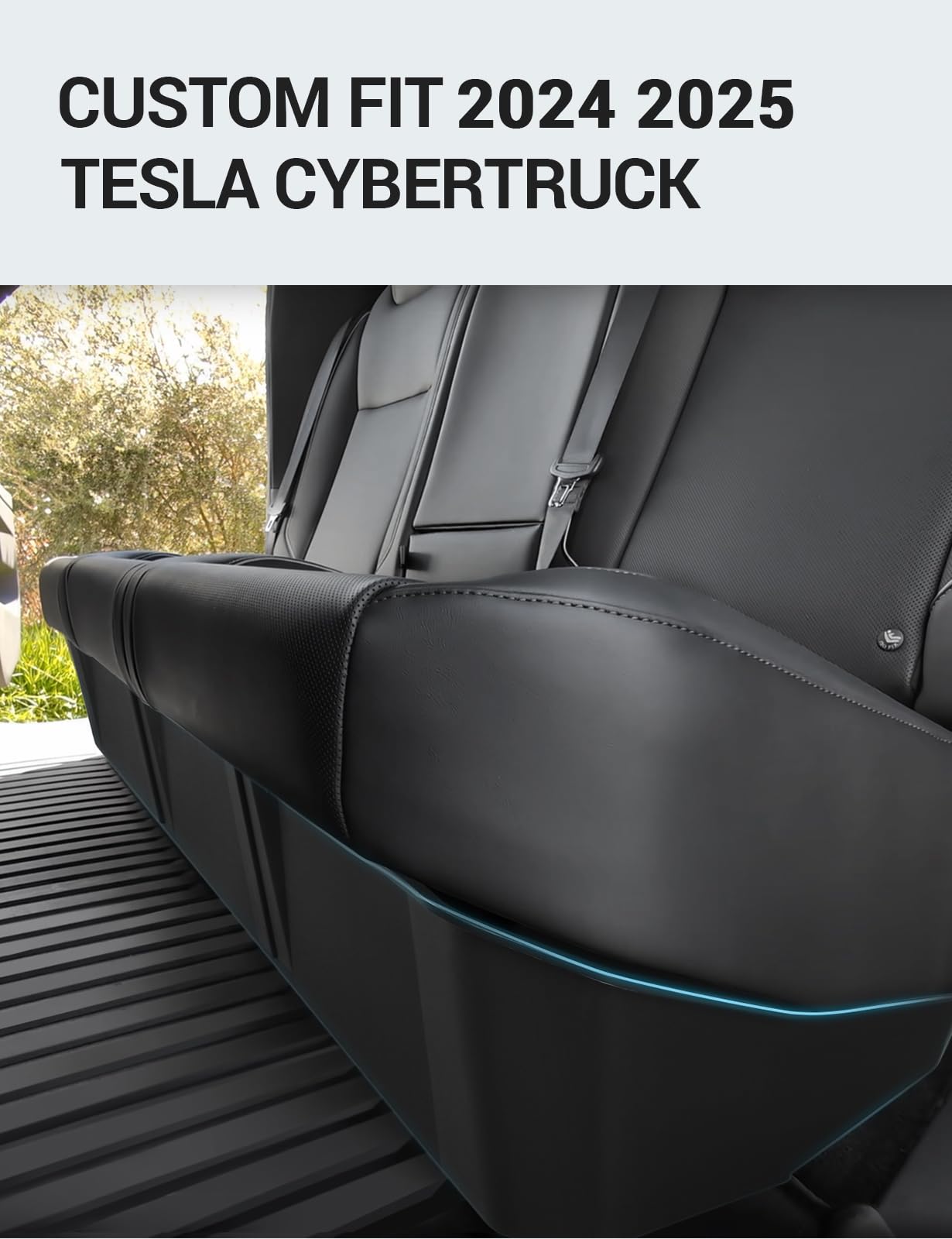Motrobe Tesla Cybertruck Rear Underseat Storage Organizer - ABS Hidden Storage Bin with Removable Box for 2024-2025 Cybertruck | Second Row Backseat Organizer | Perfect for Road Trips, Camping & Vehicle Organization