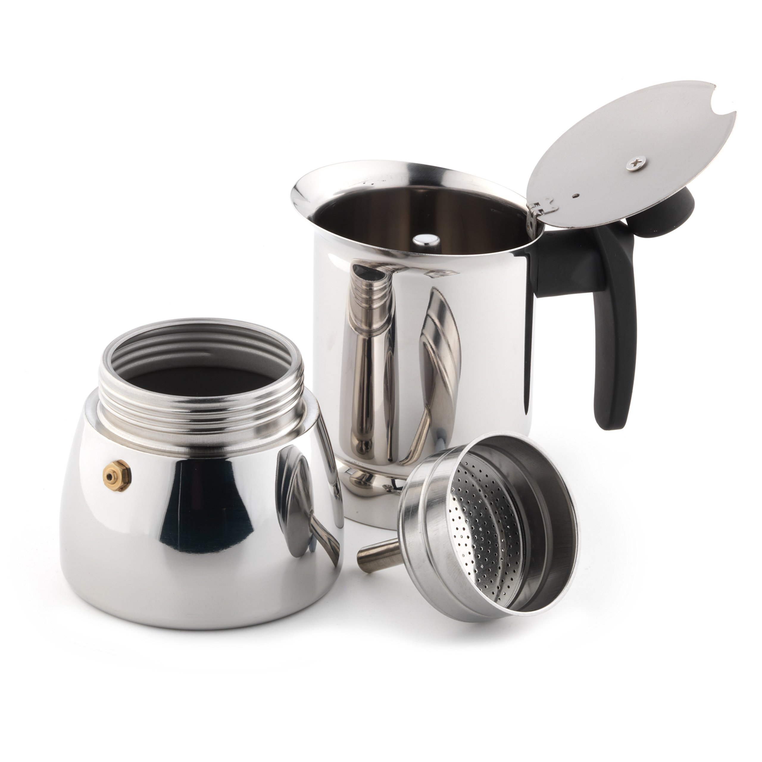 Cafe Ole Espresso Coffee Maker - 9 Cup Stainless Steel Silver Coffee Machine for Home & Office | Perfect for Espresso, Latte & Cappuccino Lovers