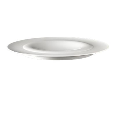 Steelite Crucial Detail 12-Inch Wide Rim Dinner Plate - Set of 6 White Porcelain Plates for Fine Dining & Restaurant Use