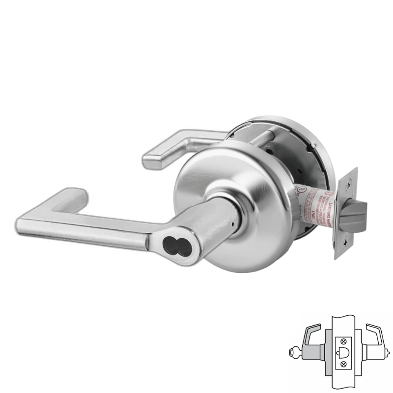 Corbin Russwin CLX3351 124D Commercial Grade Cylindrical Door Lock - Entrance & Office Security with Decorative Lever Handle - Multiple Key Core Options for Business & Institutional Use