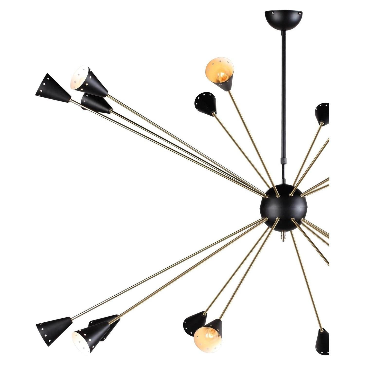 20-Light Stilnovo Sputnik Chandelier - Large Modern Ceiling Light Fixture for Dining Room, Living Room & Wedding Venue Decor