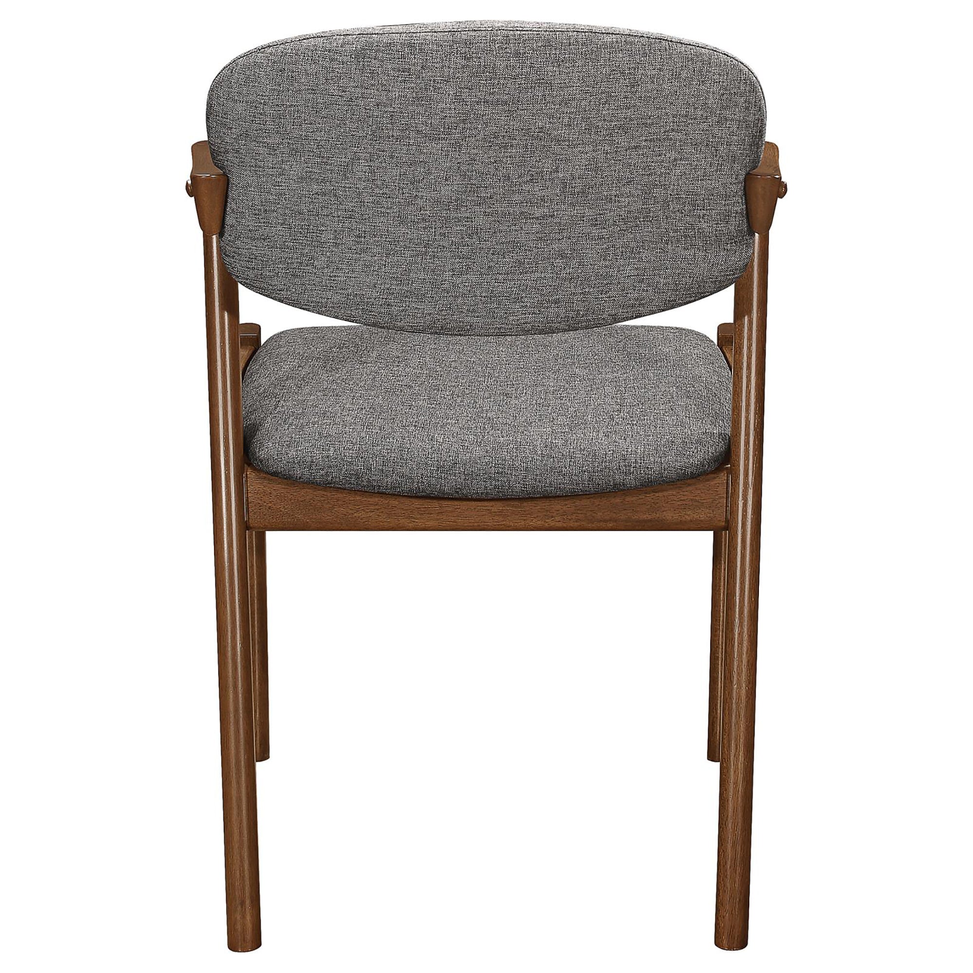 Dark Walnut & Grey Modern Dining Chairs Set of 2 - Solid Wood Accent Chairs for Kitchen, Dining Room, Breakfast Nook & Home Decor