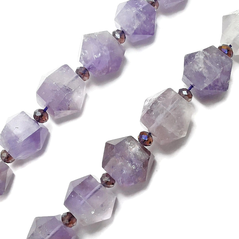 Amethyst Graduated Short Fat Faceted Beads 22-27mm - 15.5 Inch Strand for Jewelry Making, DIY Crafts & Healing Crystal Bracelets